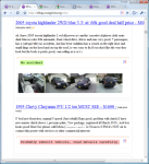 craigslist peek extension - showing list mode with ad excerpts, thumbnails and suggestions